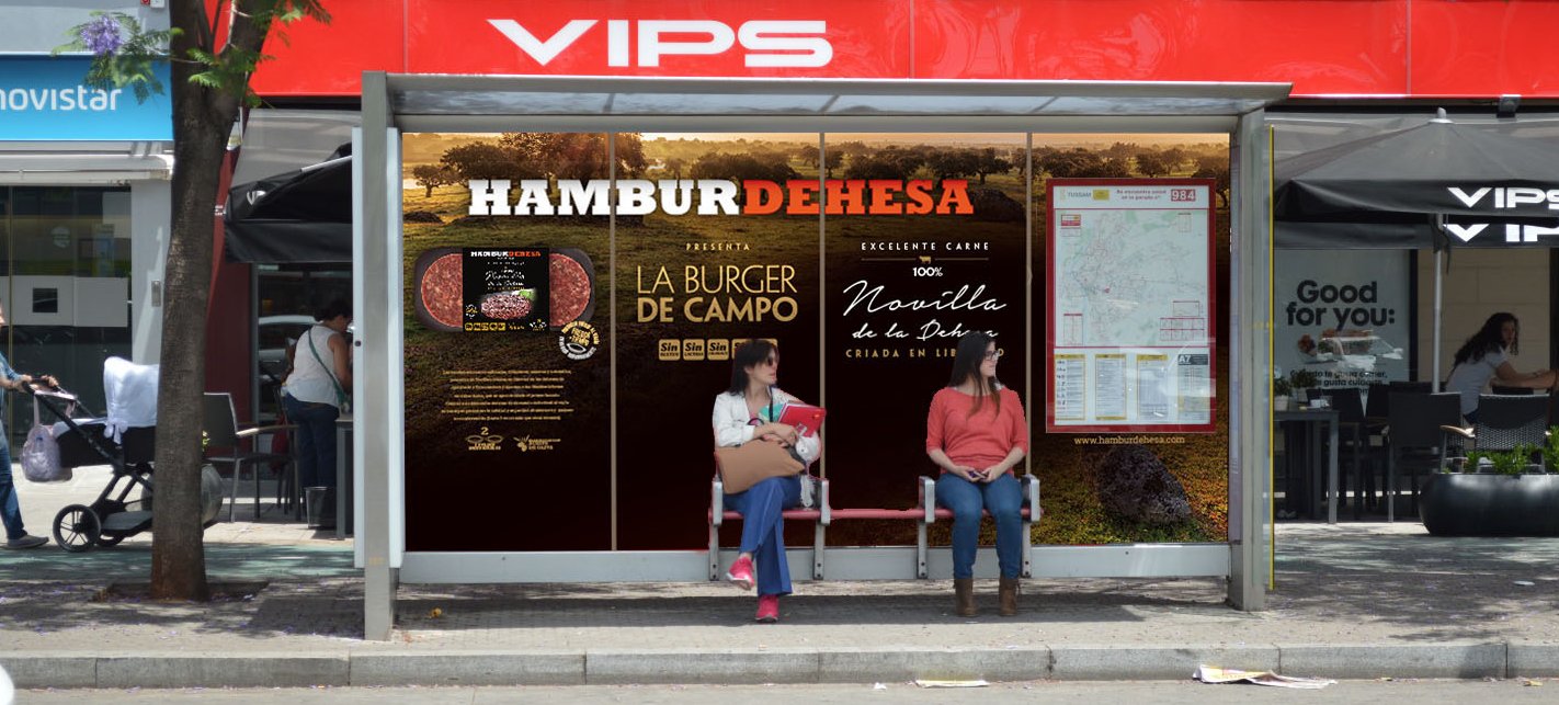 Diseño de campaña y marquesina para Hamburdehesa realizado por Oficina de Arte